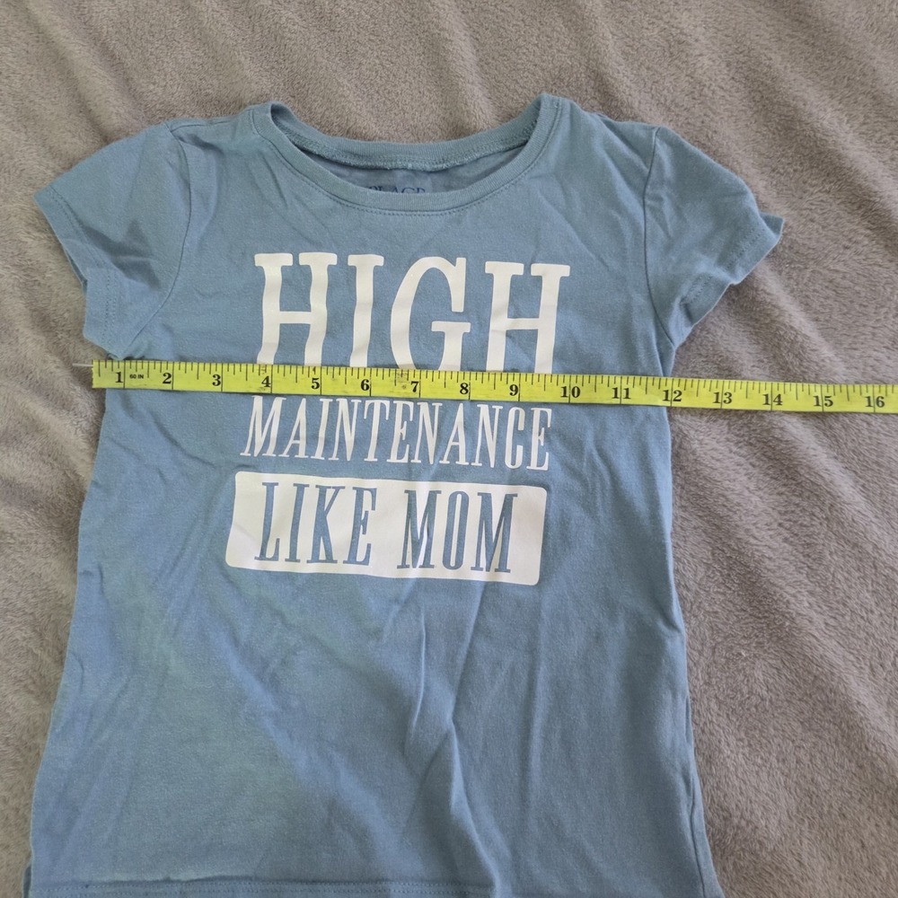 The Childrens Place Girls Size S 5/6 Graphic T-shirt Slate Blue - Picture 4 of 6